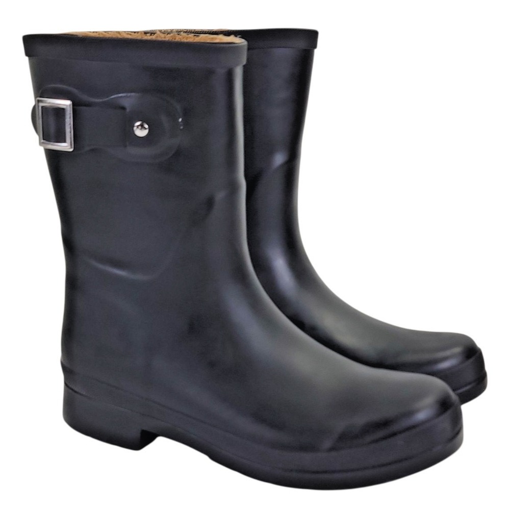 Chooka Rubber Rain Boots Womens Size 8 Delridge Mid Black Waterproof Ladies